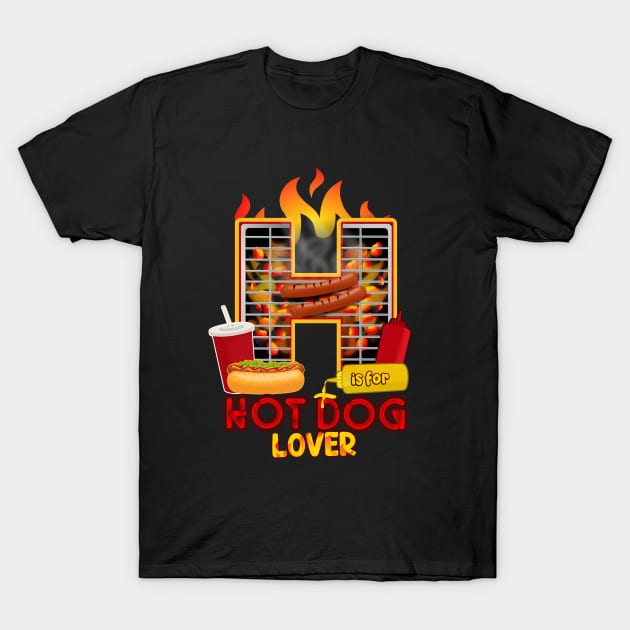 H is for HOT DOG Lover T-Shirt by Cheer Tees